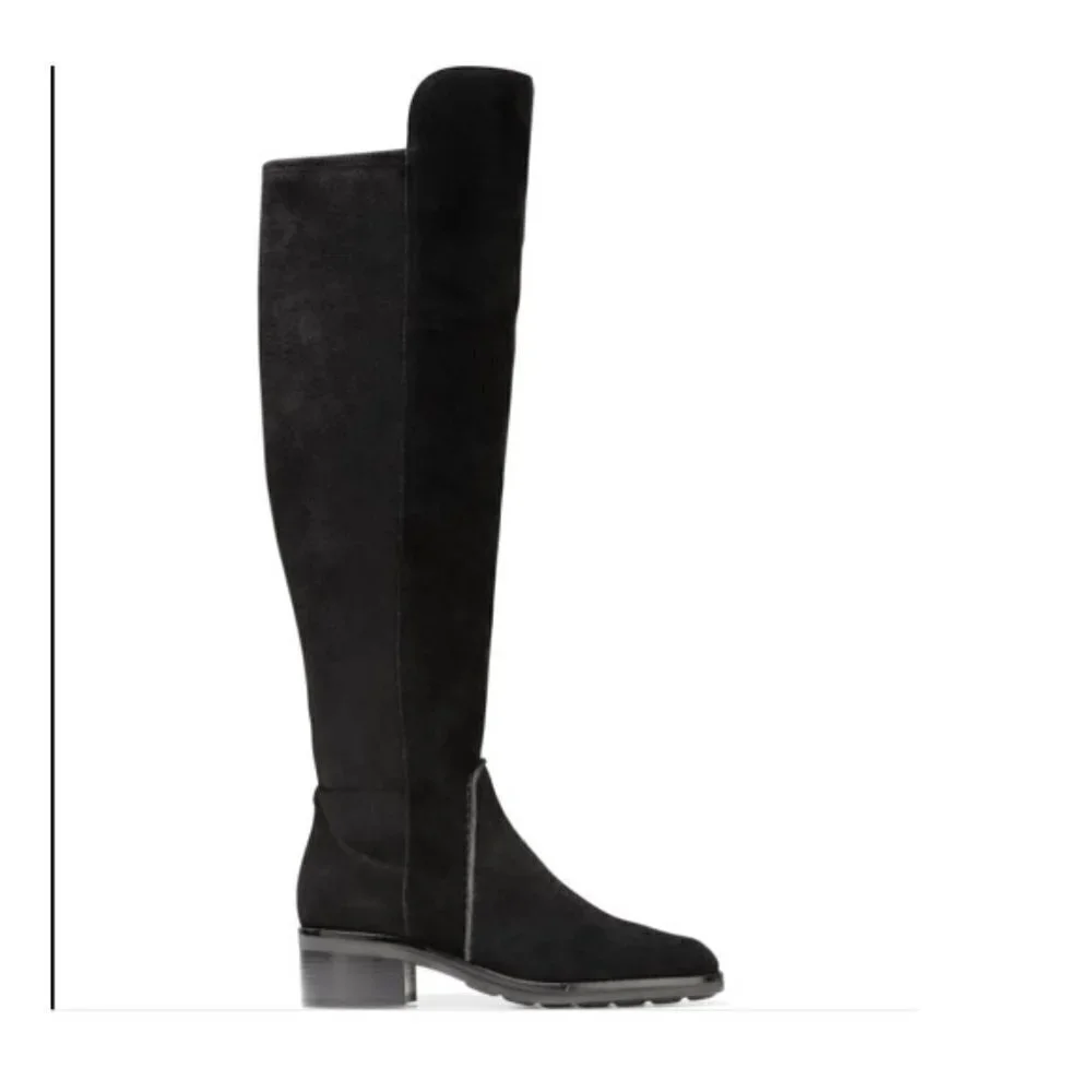 Cole Haan Calgary Water Resistant OTK Boot over the knee black 5 NEW